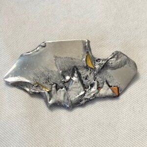 Unique, Abstract, and Textured, Mixed Metal Pin or Brooch
